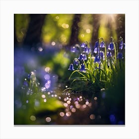 Sparkling Sunlight in the Bluebell Wood Canvas Print