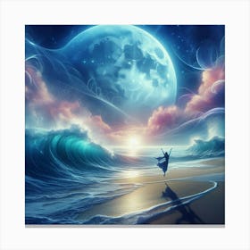 Dreaming Girl On The Beach Canvas Print