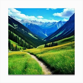 Trail In The Mountains Canvas Print