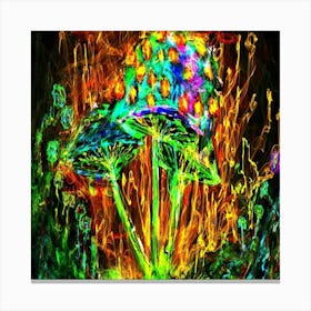 Colorful Psychedelic Mushroom Canvas Print