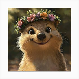 Squirrel In A Flower Crown Lienzos