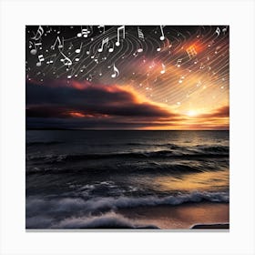 Music Notes At Sunset 14 Canvas Print