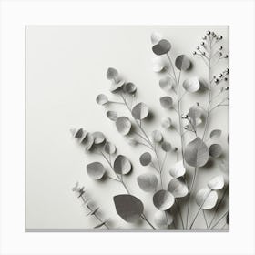 Scandinavian style, Silver eucalyptus branch Canvas Print