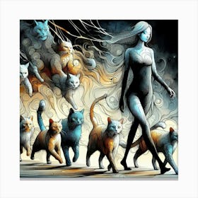 Cat Lady Canvas Print