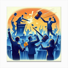 Courtroom Scene Canvas Print