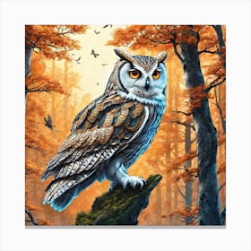 Owl In The Forest 178 Canvas Print