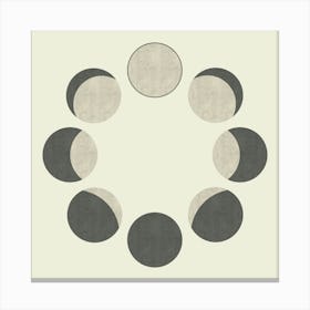 Moon phases 6 Canvas Print