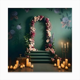 Floral Wedding Backdrop Canvas Print