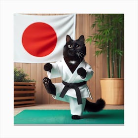 Karate Cat 5 Canvas Print
