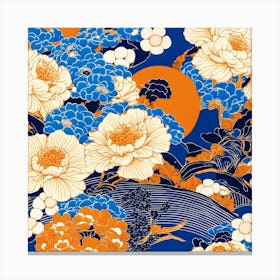 Asian Floral Pattern Canvas Print