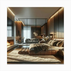 Modern Bedroom Design 1 Canvas Print