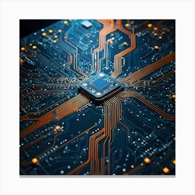 Close Up Of Electronic Circuit Board 5 Canvas Print