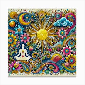 Vivid and Detailed Well-Being Illustration – Joyful Art for Mindfulness and Motivation Canvas Print