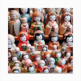 Japanese ceramic dolls 1 Canvas Print
