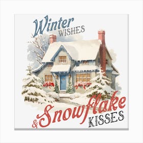 Winter Wonders Snowflake Kisses Canvas Print
