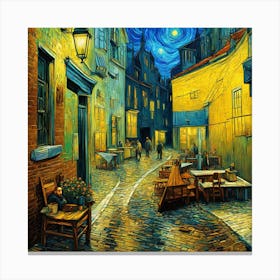 Starry Night In The Old Town Canvas Print