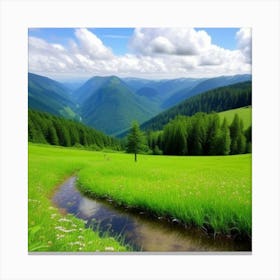 Valley In The Mountains Canvas Print