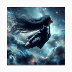 Girl In Space 2 Canvas Print