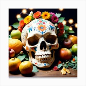 Day Of The Dead Skull 10 Canvas Print