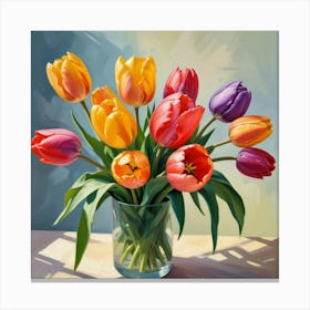 Tulips In Spring Art Print 1 Canvas Print