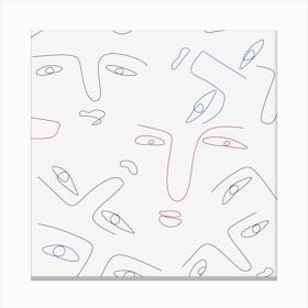 Line drawing abstract face seamless Canvas Print
