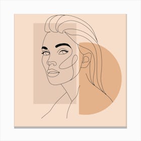 Woman Line Art Print Canvas Print