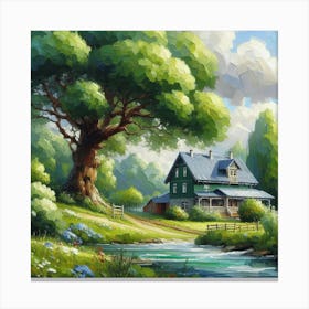 House By The River Canvas Print