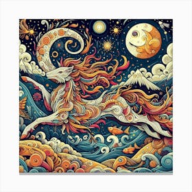 Unicorn In The Sky Canvas Print