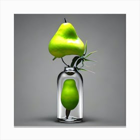 Pear In A Bottle Canvas Print