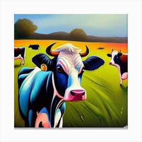 Cows In The Field Canvas Print