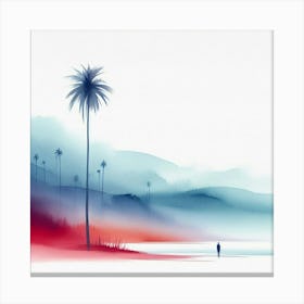 Palm Trees On The Beach 1 Canvas Print