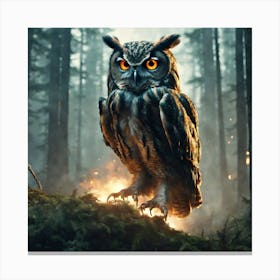 Owl In The Forest 42 Canvas Print