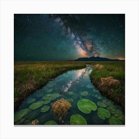 Milky Over Lily Pads Canvas Print