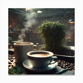 Coffee In A Coffee Shop Canvas Print