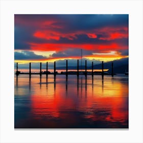 Sunset At The Docks Canvas Print