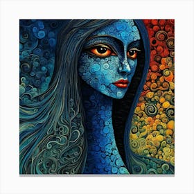 Blue Woman Canvas Print