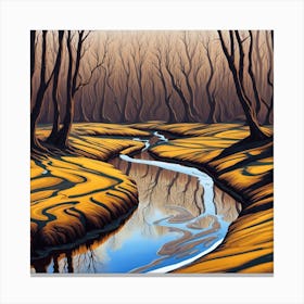 Stream In The Woods Canvas Print