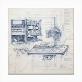 Igiracer Old Pc Blueprint 3 Canvas Print