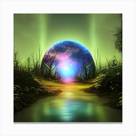Sphere In The Forest Canvas Print
