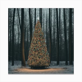 Christmas Tree In The Woods 10 Canvas Print