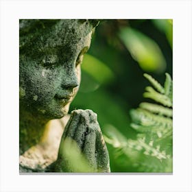 Angel Praying In The Garden Canvas Print