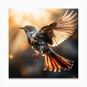 Bird In Flight, A Bird Soaring Freely In The Sky Representing Freedom And Boundless Possibilities Canvas Print