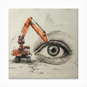 Eye Of The Excavator Canvas Print