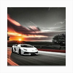 Sunset Lamborghini 10 Canvas Print