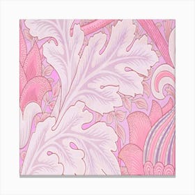 Pink Floral Wallpaper Canvas Print