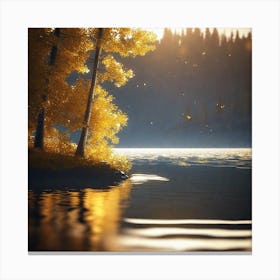 Autumn Trees On A Lake 3 Canvas Print