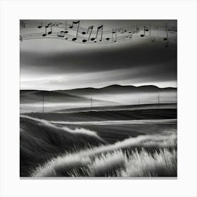 Music Notes In The Sky 2 Canvas Print