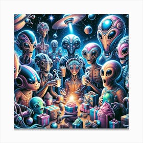 Alien Birthday Party Canvas Print