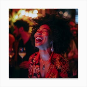 Woman Laughing At A Party 1 Canvas Print