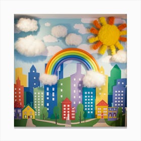 Rainbow City Mural Canvas Print